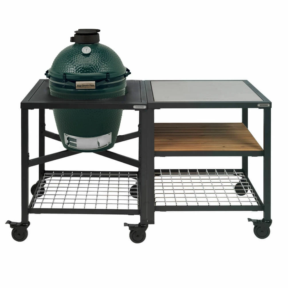 Big Green Egg Modular Outdoor Workspace Compleet Systeem SS-Wood-Grid Incl. Medium Barbecue