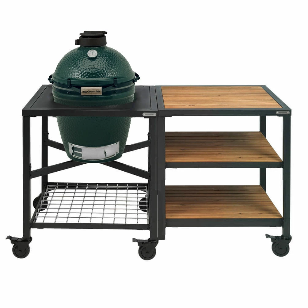 Big Green Egg Modular Outdoor Workspace Compleet Systeem Wood-Wood-Wood Incl. Medium Barbecue