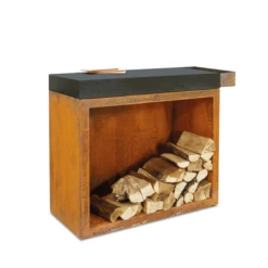 OFYR Butcher Block Storage 90 Hakblok 45 X 90 Cm Met Donkergrijs Keramieken Werkblad