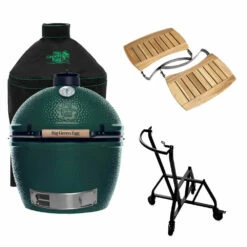 Big Green Egg Extra Large Barbecue ø 67,5 Cm Keramiek Groen Met IntEGGrated Nest, Handler, Acaciahouten Zijtafels En Hoes